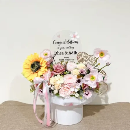 Bloom Box Akrilik Ucapan Wedding Sambas