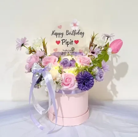 Bloom Box Akrilik Ucapan Ulang Tahun Sambas
